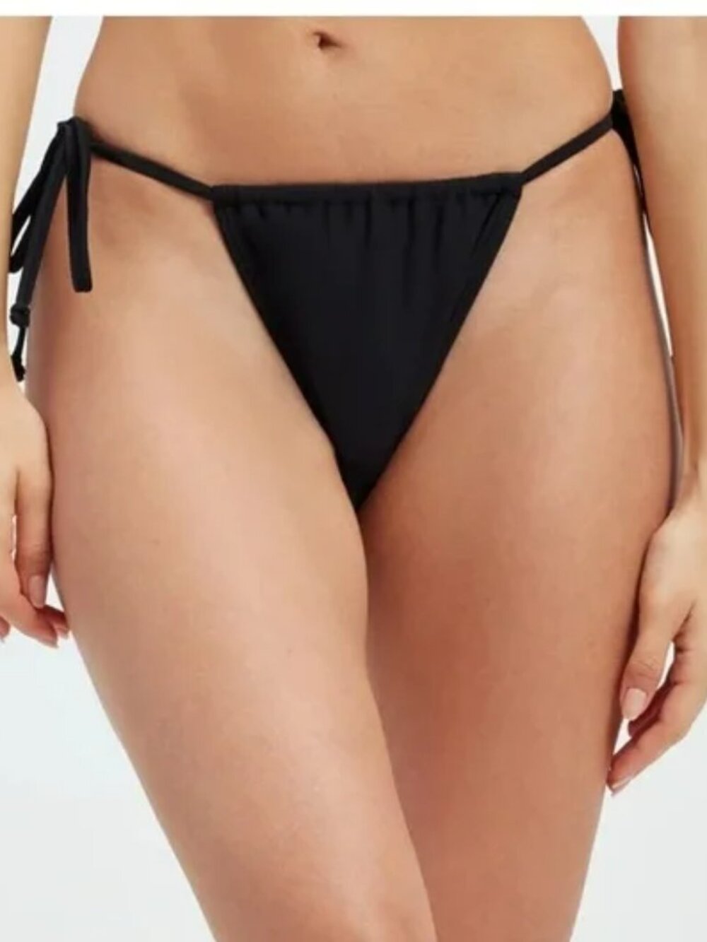 Good American Black Always Fits Tiny Ties Bikini Bottom 4XL